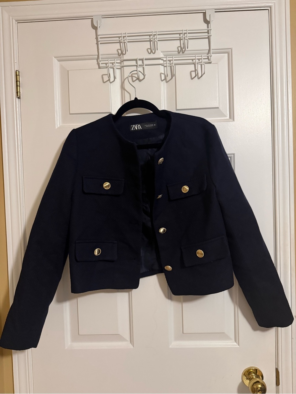 Zara Navy Cropped Jacket